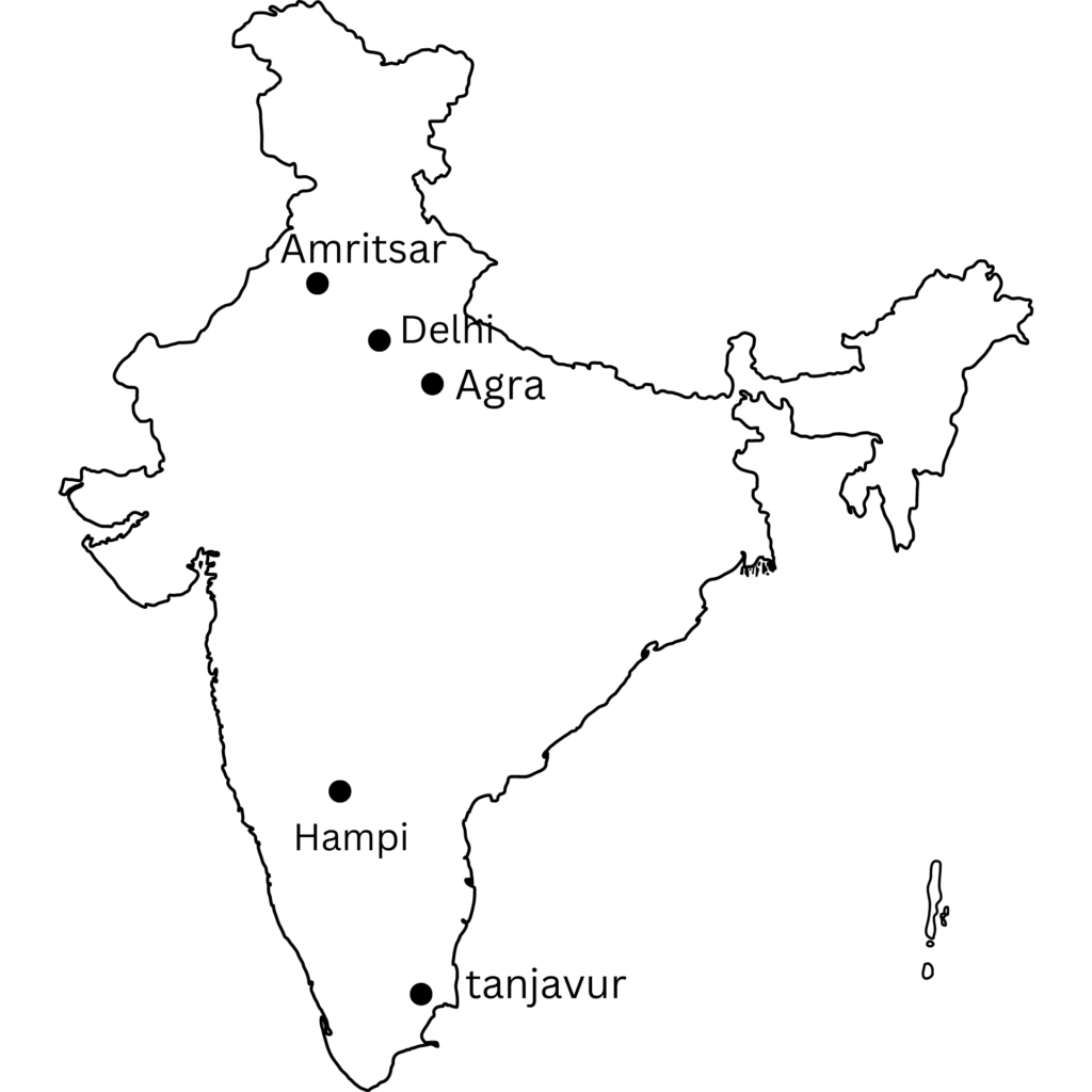 Indian outline map.
